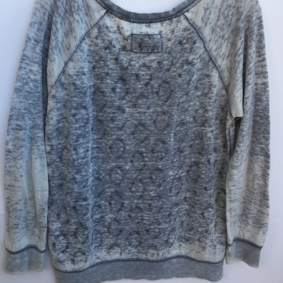 Guess S/M vintage Pullover sweater Blue distressed - Picture 2 of 7